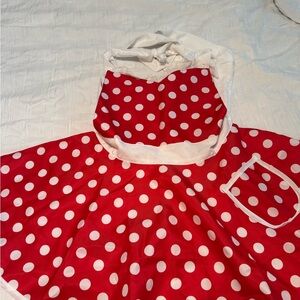 Polka Dot Red and White apron